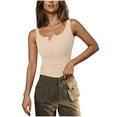 thumbnail image 2 of snilers Womens Sleeveless Henley Tank Tops Ribbed Knit V-Neck Button Down T-Shirts Summer Strech Slim Fit Basic Tees S-2XL, 2 of 8