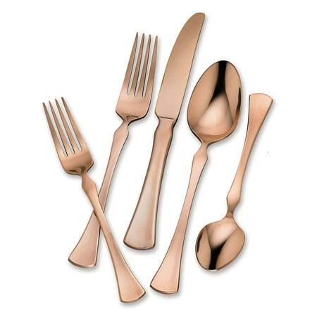 20-Piece Stainless Steel Flatware Set (Refined Copper), Finest quality titanium-coated stainless steel By Hampton Forge