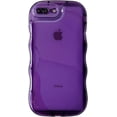thumbnail image 2 of for iPhone 8 Plus Case,iPhone 7 Plus Case 5.5 inch Cute Clear Love Case Frame Wavy Edge Transparent Full Protective Soft TPU Shockproof Phone Cases Cover for Women Girls,Purple, 2 of 15