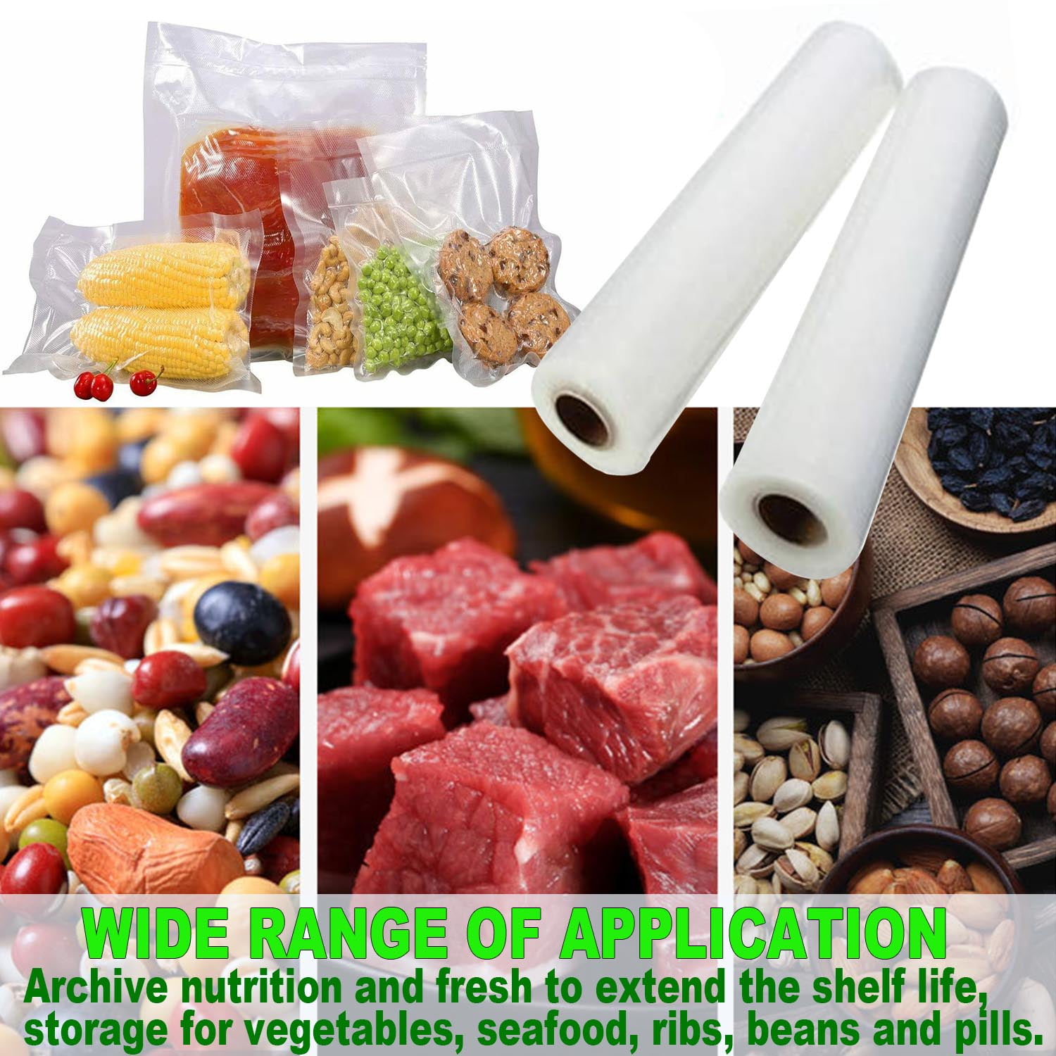 KIHOUT Clearance 10 Reusable Vacuum Seal Bags, Reusable Vacuum Food Storage  Bags, Food Storage Bags For Vacuum Sealer, BPA Free 