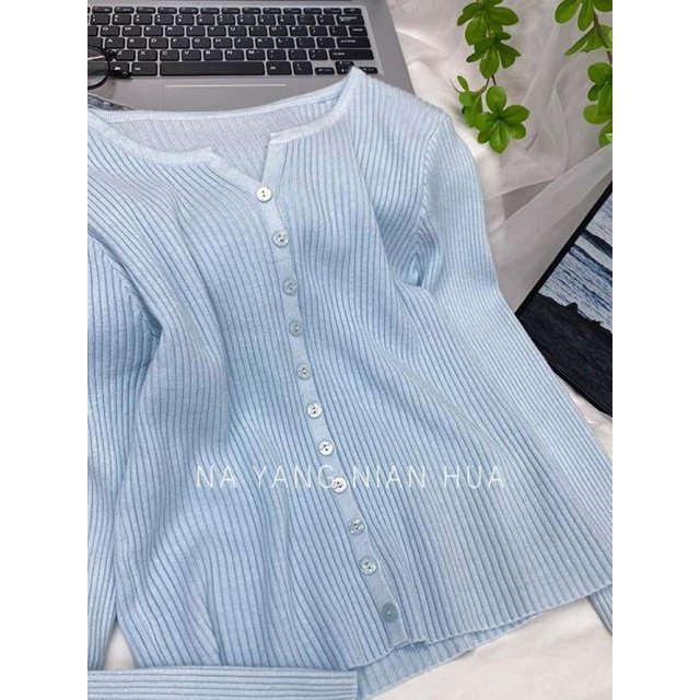 Suéter holgado con cuello en V y pequeño viento fragante para mujer, suéter, abrigo, oferta especial, cárdigan, novedad de 2024