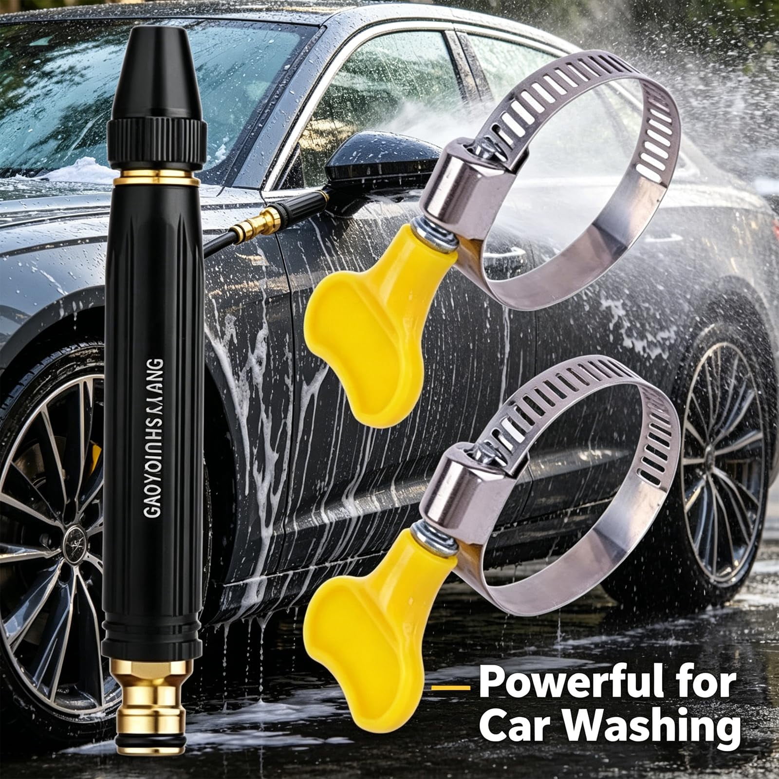 Home High Pressure Car Wash Water Gun, with Booster Nozzle and Hose, A Must-Have for Watering Plants, Multi Function Lawn & Garden Watering Sprayer for Plant Watering Lawn Car