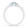 thumbnail image 2 of ANGARA Natural Classic Three Stone Aquamarine and Diamond Ring in 14K White Gold for Women (Size-4mm) | March Birthstone, Birthday, Anniversary, Jewelry Gift for Women | Natural Aquamarine Ring, 2 of 9