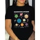 thumbnail image 1 of Colorful Universe & 'UNURODIVERSE' Graphic Tee - Casual Crew Neck Short Sleeve T-Shirt for Women, Breathable Polyester, Machine Washable, Letter Print, Spring Summer, 1 of 7