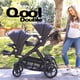 thumbnail image 2 of Joovy Qool Double Bundle Double Stroller with Reconfigurable Seats, Magnetic Safety Harness with Padding, UPF 50 Sun Canopy, and Large Storage Basket, Jet, 2 of 5