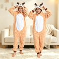 thumbnail image 2 of Ruyang Kids Plush Hooded Jumpsuit Deer Long Sleeve Jumpsuit Plush Dress Up Wear Fall Winter Clothes for Boys Girls, 2 of 3