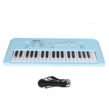 HAOTUTOYS Kids Keyboard Piano, 37 Keys Portable Piano Early Learning Educational Electronic Music Keyboard Instrument Toys for 3 4 5 6 7 8 Year Old Boys and Girls (Blue)