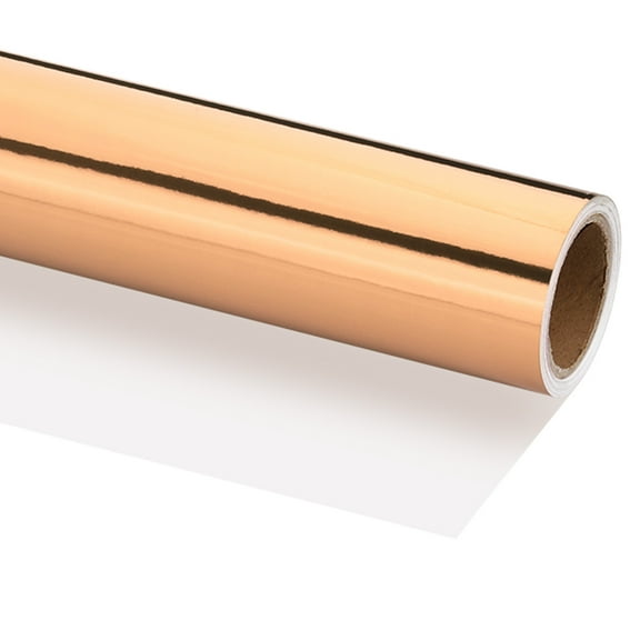 Metallic Wrapping Paper, 18 Inch x 200 Inch(16.4Ft) Foil Wrapping Paper Matte Gift Wrapping Paper Roll 120 GSM for Gift Christmas Wedding Birthday Women Men, Rose Gold