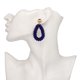 thumbnail image 3 of Moda mujer chica oreja Stud pendientes decoración joyería accesorio (azul), 3 of 3
