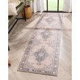 thumbnail image 6 of Well Woven Areva Machine Washable Beige Vintage Oriental Medallion Flat Pile Runner Rug 2x7 (2'1" x 7'3" Runner), 6 of 8