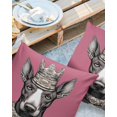 thumbnail image 2 of Pack of 2 Outdoor Pillow Covers, Pet Dog with A Crown Pink Background Waterproof Square Throw Pillowcase Cushion Decorative Pillow Covers for Couch Patio Tent, 20x20 in, 2 of 6