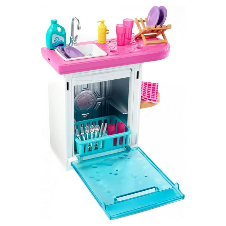 Barbie Estate Indoor Furniture Set with Kitchen Dishwasher Accessories