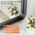 thumbnail image 6 of JIOABL 40"x 30" Shatterproof Bathroom Mirror with Black Metal Frame - Tempered Glass, 2 Sided，Anti-Rust for Vanity Wall Decor, 6 of 9