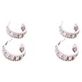 thumbnail image 4 of Sonducket 1 par de pendientes de gota de plata con de circón brillante, pendientes de tuerca circulares deslumbrantes, pendientes de moda Como se muestra 2Conjunto, 4 of 6