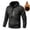 Black, variant on Dpytoraw Mens Hooded Outdoor Jacket Solid Color Long Sleeve Zipper Multi Pocket Male Autumn Jacket Retro Style