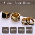 thumbnail image 3 of 4Pcs Stainless Steel Vintage Signet Rings for Men   Ring Silver Gold Polished Edge Mens Rings for Men Jewelry Gift, 3 of 6