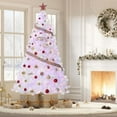 thumbnail image 4 of 7.5FT Pink Flocked Artificial Christmas Tree with 1200 Branch Tips, Xmas Tree with Hinged Design & Foldable Base, Grand Holiday Decoration for Large Living Spaces & Outdoor Areas, 4 of 9