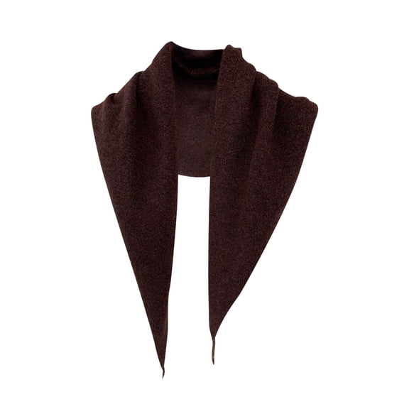 Brown Wraps Solid Color Small Shawl for Women In Autumn and Winter Versatile Casual Shoulder Trendy Knitted Yarn Scarf