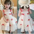 thumbnail image 3 of 2024 Nuevo vestido de verano para niñas, color arcoíris, bonito vestido de grafiti para niñas, vestido de fiesta sin espalda, falda para niñas de 1 a 7 años, 3 of 5