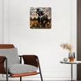 thumbnail image 3 of 12 Inch Wall Clock Battery Operated Silent Clock Decorative for Office, Kitchen, Outdoor, Living Room，Black Horse Sunflowers Lovely, 3 of 4