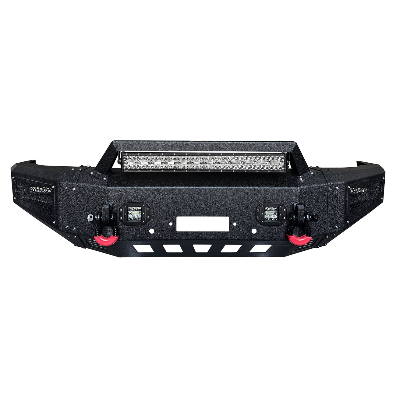Vijay For 2000-2001-2002-2003-2004-2005-2006 Toyota Tundra Steel Front Bumper with Winch Plate and LED Lights
