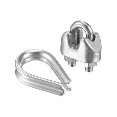 

Uxcell M2 Stainless Steel Wire Rope Clip Kit Included Rope Clamp 5 Pack Thimble Rigging 5 Pack