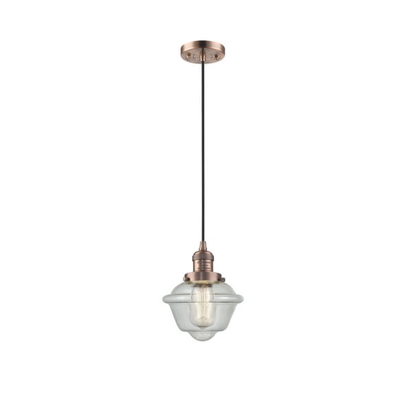 Innovations 201C-AC-G534-LED Transitional One Light Mini Pendant from Franklin Restoration collection in Copper finish,