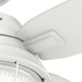 thumbnail image 4 of Hunter 52 inch Outdoor or Indoor Ceiling Fan with LED Light and Pull Chain - White Rustic Ceiling Fan, Standard Mount, 4 Blades, For Patio, Porch, Garage, or Living Room - Ocala 59240, Fresh White, 4 of 14