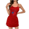 thumbnail image 4 of Camisón corto de talla grande para mujer, camisón de manga corta con estampado de pecho a la moda, camisón para mujer, 4 of 6