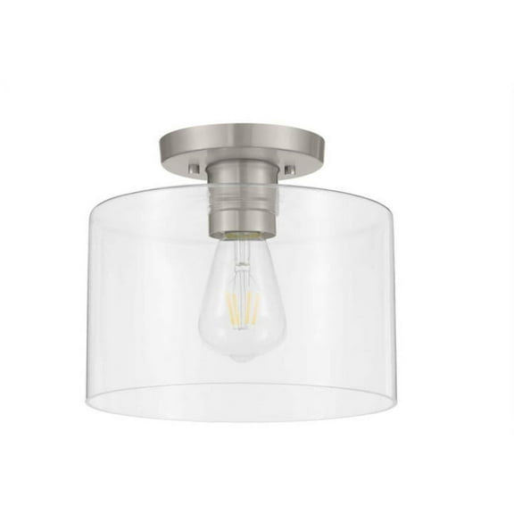 Hampton Bay WESTBROOK 8 in. 1-Light Brushed Nickel Flush Mount