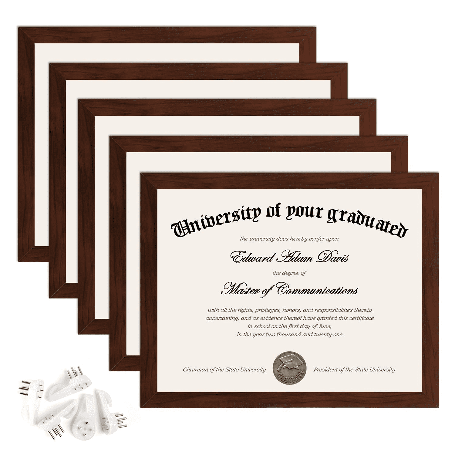 Single 8.5" x 11" Mahogany Document and Diploma Picture Frame in Black Color 