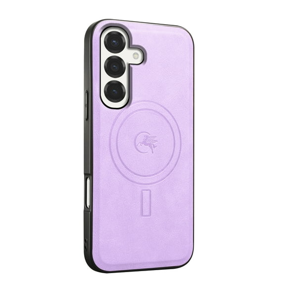 Magnetic Case for Samsung Galaxy S24 Luxury Premium PU Leather [Compatible with MagSafe] Shockproof Slim Anti-Scratch Dust-Proof Lightweight Phone Cover For Samsung Galaxy S24,Purple