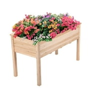 Easyfashion 47" x 23" x 30" Beige Fir and Wood Planter Box