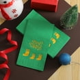 thumbnail image 4 of Fmbmuo 20 Pcs Christmas Guest Napkins Gold-Embossed Convenient Xmas Decorative, Paper Green Contemporary Disposable Party Supplies for a Merry and Bright Table Setting, 4 of 5