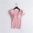 thumbnail image 2 of Women Short Sleeve Tunic Blouse Springs Fashion Clothing Pullover T Shirts Cozy Womens Tops Pink, 2 of 9