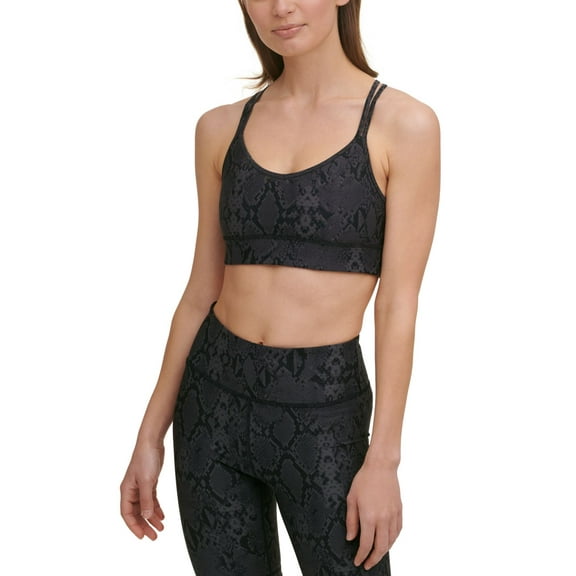DKNY Womens Sport Snake-Embossed Sports Bra