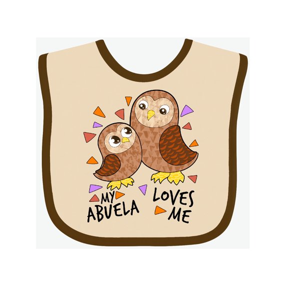 My Abuela Loves Me- cute owl family Baby Bib