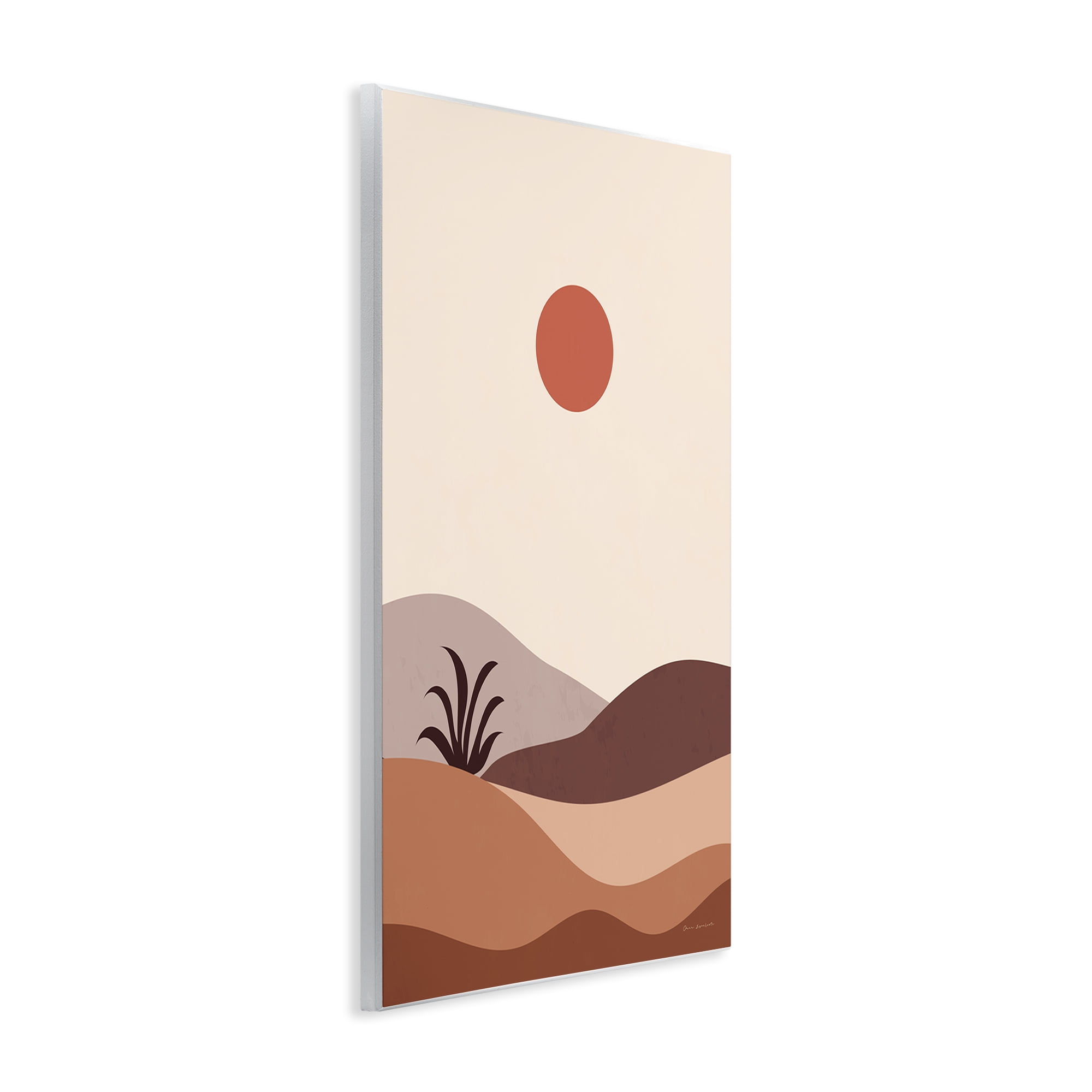 Stupell Industries Boho Desert with Plant Landscape & Nature Painting Unframed Art Print Wall Art, 10 x 15