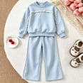 thumbnail image 2 of NIEWTR Baby Fall Winter Clothes Kids Long Sleeve Set 2PCs Crewneck Tee + Elastic Long Pants Breathable Pajamas Gift Set for 0-18 Months Toddler Outfits(A-Blue,4-5 Years), 2 of 6
