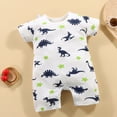 thumbnail image 2 of TOWED22 Newborn Baby Boy Romper Short Sleeve Crew Neck Button Jumpsuit One Piece Summer Clothes Outfit Green,12-18 M, 2 of 4
