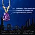 thumbnail image 2 of Gem Stone King 10K Yellow Gold Purple Amethyst Pendant Necklace for Women | 0.64 Cttw | Gemstone February Birthstone | Pear Shape 7X5MM | With 18 inch Chain, 2 of 6