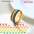thumbnail image 4 of [timeheebright] Anillo LGBT De Arco Iris Esmalte De Acero Inoxidable Gay Lésbico, 4 of 4