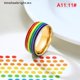 thumbnail image 4 of [timeheebright] Anillo LGBT De Arco Iris Esmalte De Acero Inoxidable Gay Lésbico, 4 of 4