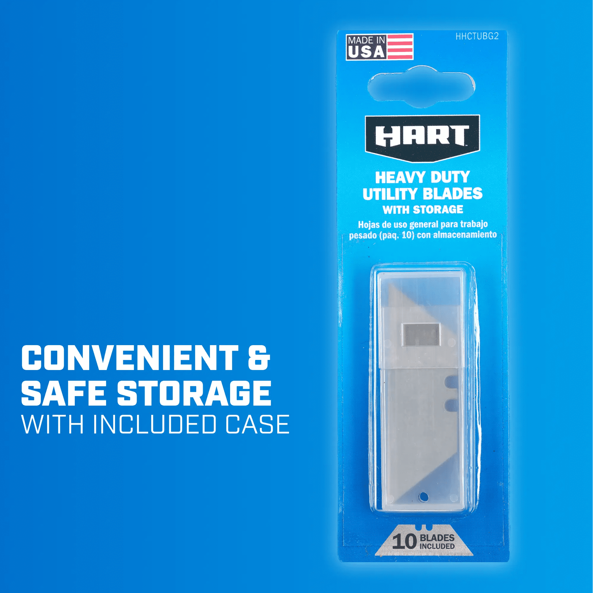 (3 pack) HART 10-Piece Heavy-Duty Utility Knife Blades, with Storage Box