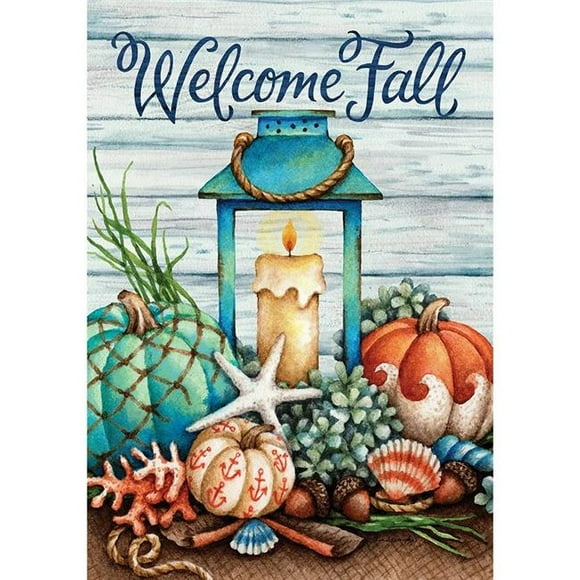 Custom Decor 4138FM 12 x 18 in. Coastal Fall Double Sided Garden Flag