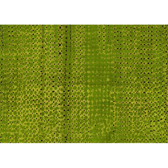 Ahgly Company Machine Washable Indoor Rectangle Abstract Yellow Modern Area Rugs, 2' x 4'