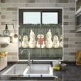 thumbnail image 4 of Yayeee Kitchen Curtains Tier Pair Light Filtering 27"x36" Rod Pocket Short Cafe Window Panel, Gray Snowmen, 4 of 7
