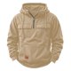 thumbnail image 3 of MHFRRA Sudadera Informal con Capucha y Mangas Raglán de Pana para Hombre, con Bolsillos con Cremallera, para Uso Diario En Otoño E Invierno Caqui, 3 of 4