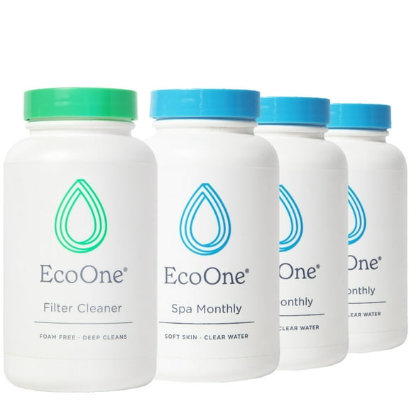 EcoOne Spa & Hot Tub Maintenance Basic Care Kit, Contains Spa Monthly Conditioner & Filter Cleanser, 3 Month Kit