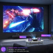 ROCONIA 5G WiFi Bluetooth Projector Native 1080P 4K Outdoor Projector 18000LM 300 Display Movie Projector (Projector Screen Included)